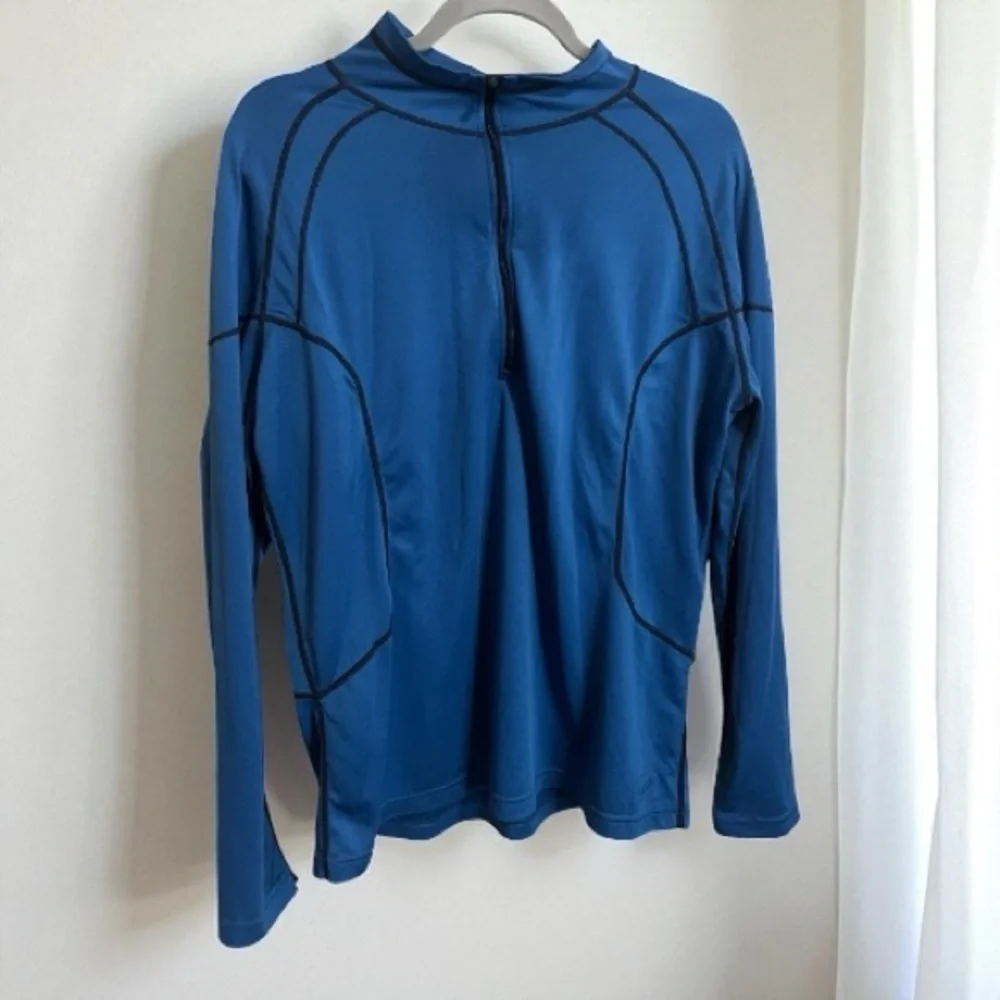 REI Outdoors Blue Quarter Zip Hiking Base Layer Pullover Sweater XL